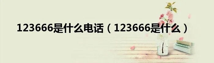123666是什么电话（123666是什么）