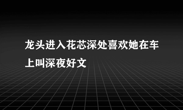 龙头进入花芯深处喜欢她在车上叫深夜好文