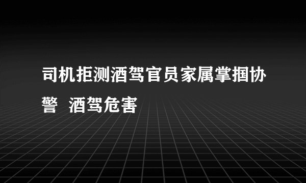 司机拒测酒驾官员家属掌掴协警 酒驾危害
