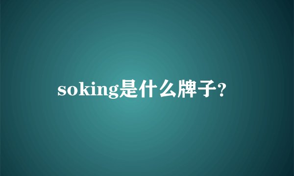 soking是什么牌子？