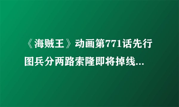 《海贼王》动画第771话先行图兵分两路索隆即将掉线-飞外网