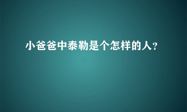 小爸爸中泰勒是个怎样的人？