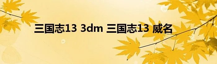 三国志13 3dm 三国志13 威名