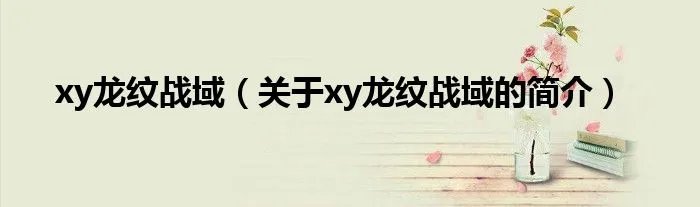 xy龙纹战域（关于xy龙纹战域的简介）