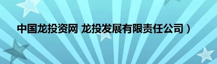 中国龙投资网 龙投发展有限责任公司）