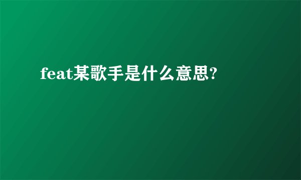 feat某歌手是什么意思?