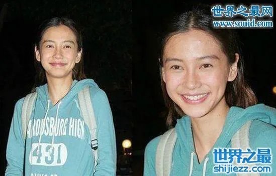 杨颖angelababy素颜照，素颜照比整容前还吓人 