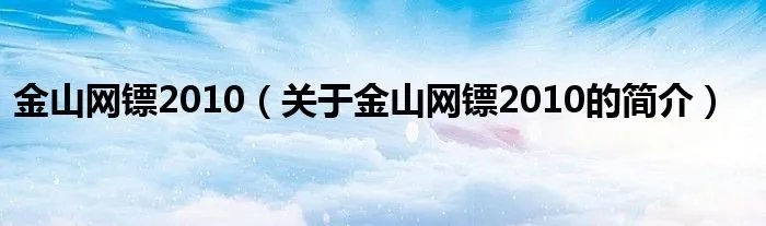 金山网镖2010（关于金山网镖2010的简介）