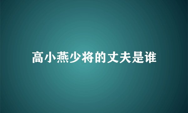高小燕少将的丈夫是谁