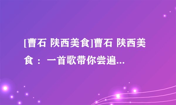 [曹石 陕西美食]曹石 陕西美食 ：一首歌带你尝遍陕西美食_曹石 陕西美食 - 飞外网