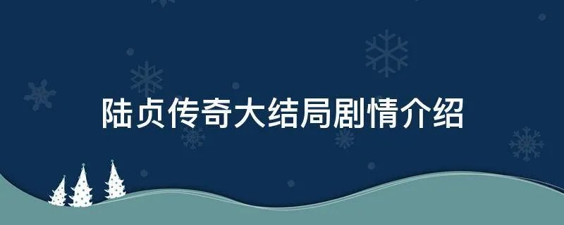 陆贞传奇大结局剧情介绍