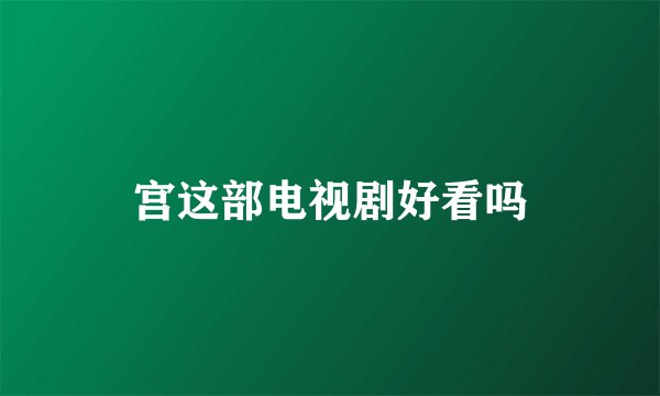 宫这部电视剧好看吗
