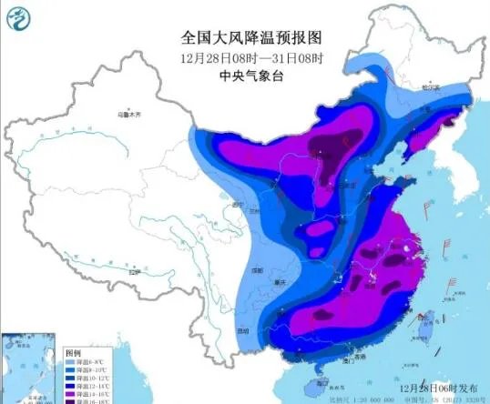 降温预报图冷到发紫是怎么回事 降温预报图冷到发紫是什么程度