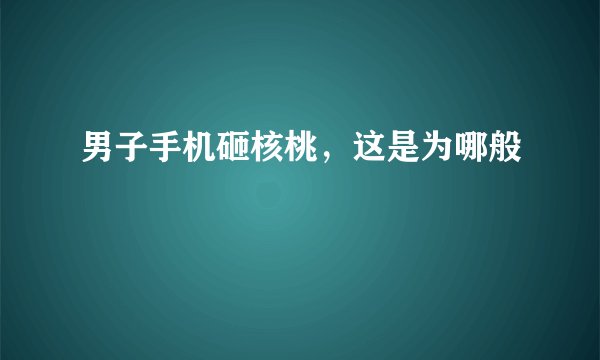 男子手机砸核桃，这是为哪般