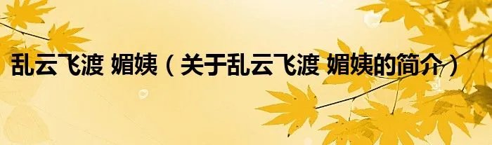 乱云飞渡 媚姨（关于乱云飞渡 媚姨的简介）