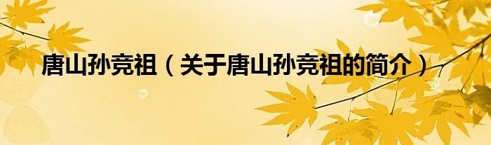 唐山孙竞祖（关于唐山孙竞祖的简介）