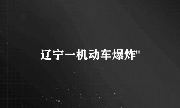 辽宁一机动车爆炸