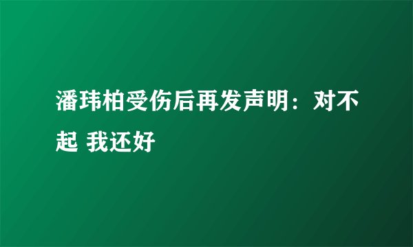 潘玮柏受伤后再发声明：对不起 我还好