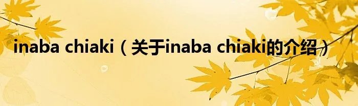 inaba chiaki（关于inaba chiaki的介绍）