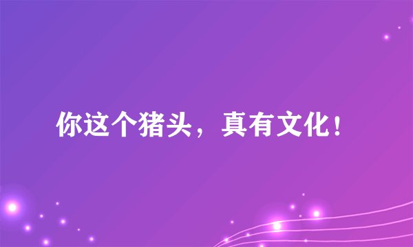你这个猪头，真有文化！