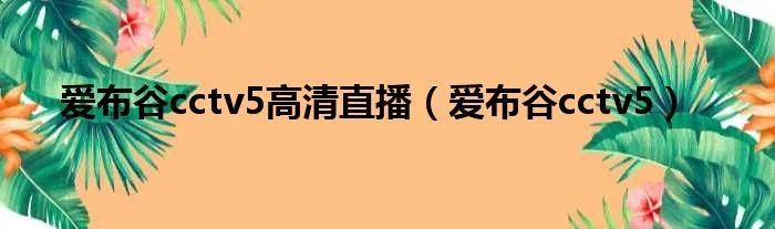 爱布谷cctv5高清直播（爱布谷cctv5）