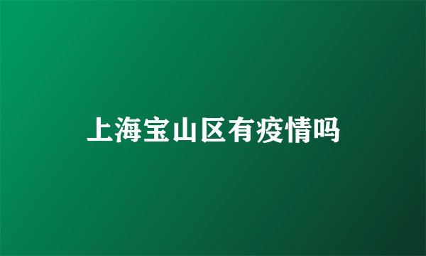 上海宝山区有疫情吗