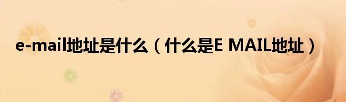 e-mail地址是什么(什么是E MAIL地址)