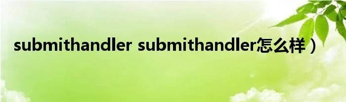 submithandler submithandler怎么样）