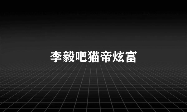 李毅吧猫帝炫富