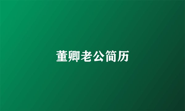董卿老公简历