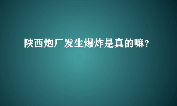 陕西炮厂发生爆炸是真的嘛？