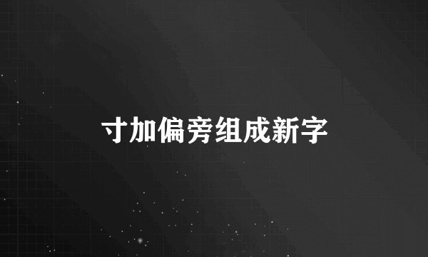 寸加偏旁组成新字