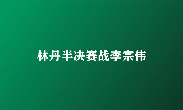 林丹半决赛战李宗伟