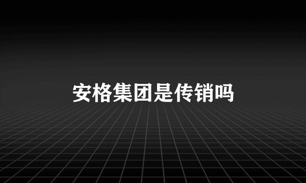 安格集团是传销吗