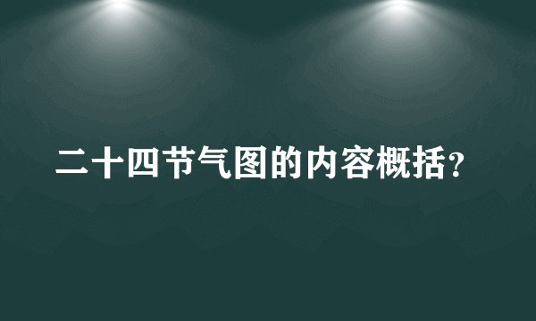 二十四节气图的内容概括？