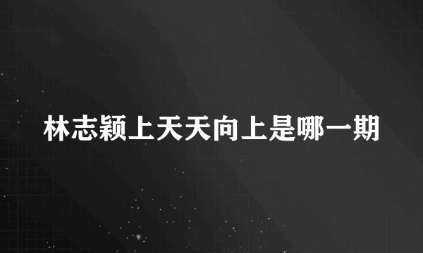 林志颖上天天向上是哪一期