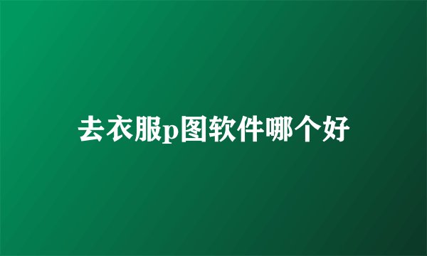 去衣服p图软件哪个好