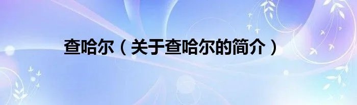 查哈尔（关于查哈尔的简介）