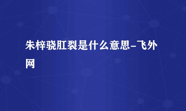 朱梓骁肛裂是什么意思-飞外网