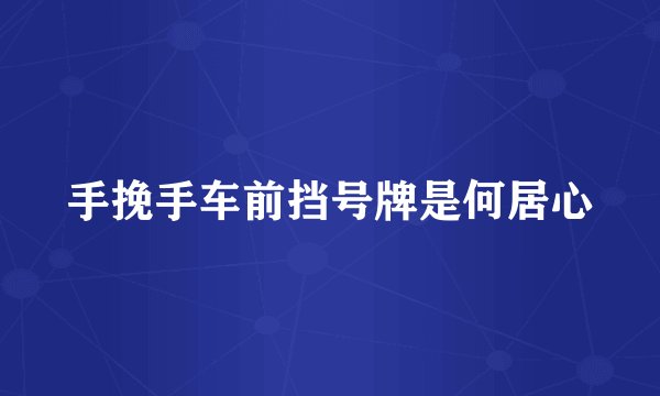 手挽手车前挡号牌是何居心