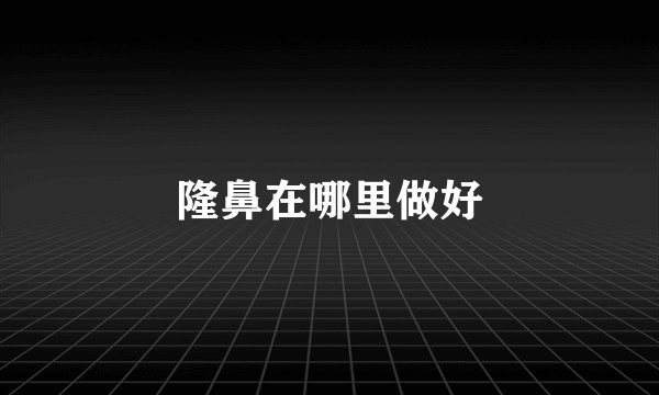 隆鼻在哪里做好