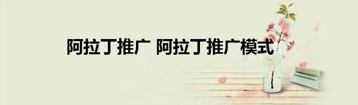 阿拉丁推广 阿拉丁推广模式