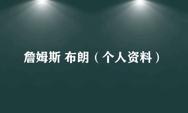詹姆斯 布朗（个人资料）