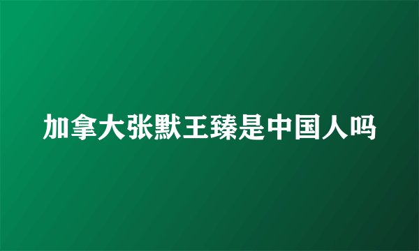 加拿大张默王臻是中国人吗