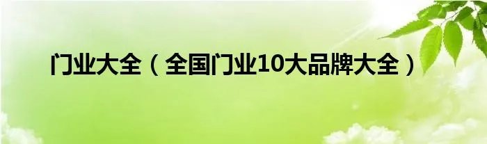 门业大全（全国门业10大品牌大全）