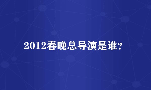 2012春晚总导演是谁？