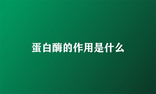 蛋白酶的作用是什么