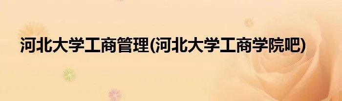 河北大学工商管理(河北大学工商学院吧)