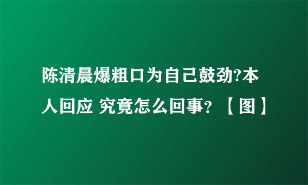 陈清晨爆粗口为自己鼓劲?本人回应 究竟怎么回事？【图】
