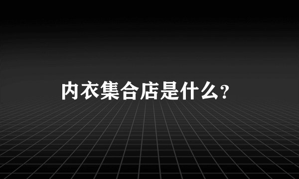 内衣集合店是什么?